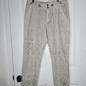 Sundance Light Cream Eyelet Joggers for Men